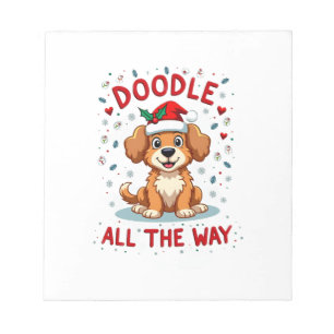 Doodle den ganzen Weg lustige Goldendoodle Weihnac Notizblock