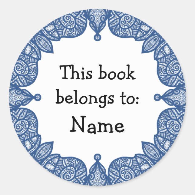 Doodle Design Runder Aufkleber (Vorderseite)