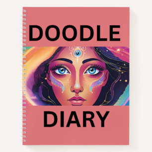 Doodle Diary on Dark Peach Notizbuch