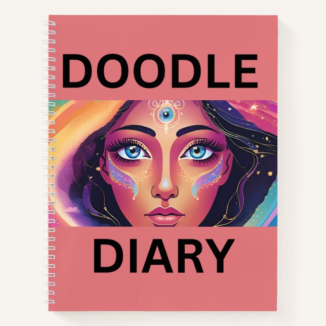 Doodle Diary on Dark Peach Notizbuch (Vorderseite)