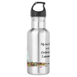 Doodle Dog in Blätter Wasserflasche