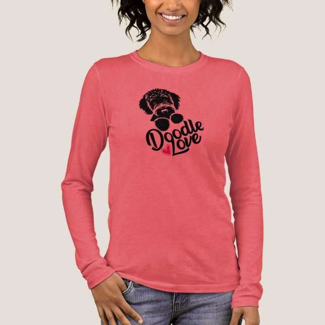 Doodle Dog Liebe Tri-Blend Shirt (Vorderseite)