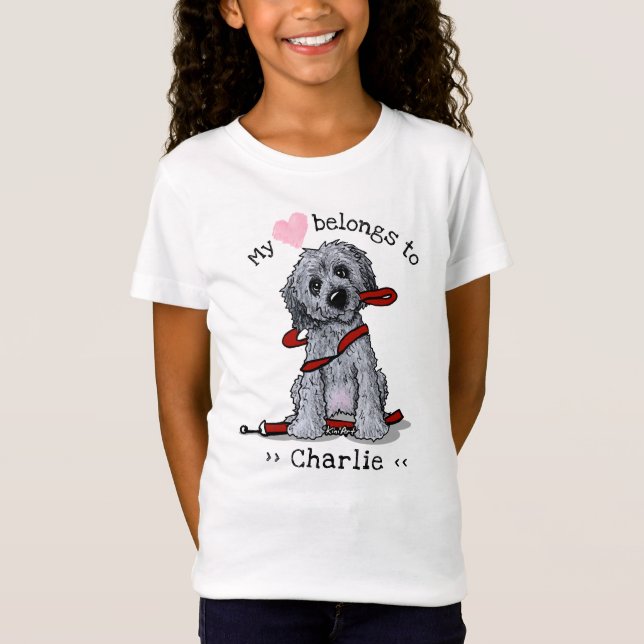 Doodle Dog My Heart Belongs T - Shirt (Vorderseite)