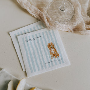 Doodle Dog Personalisierte Tierillustration Hoch Serviette
