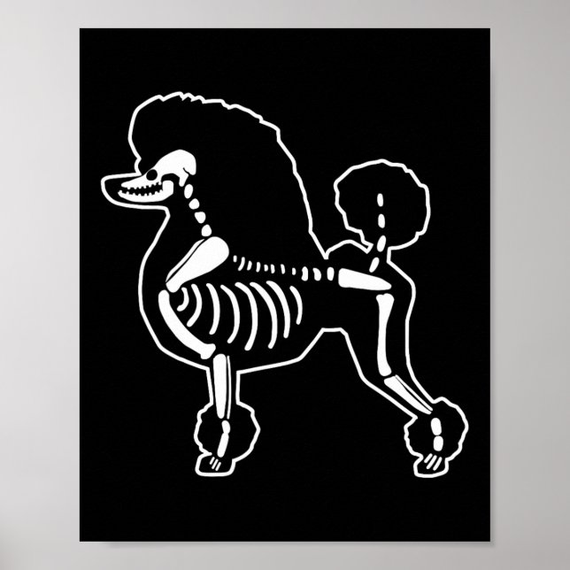 Doodle Dog Skeleton Halloween Doodle Hunde Lover O Poster (Vorne)