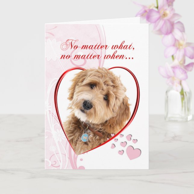 Doodle Dog Valentine Karte (Orchidee)