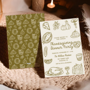 Doodle Doodle Thanksgiving Dîner Invitation