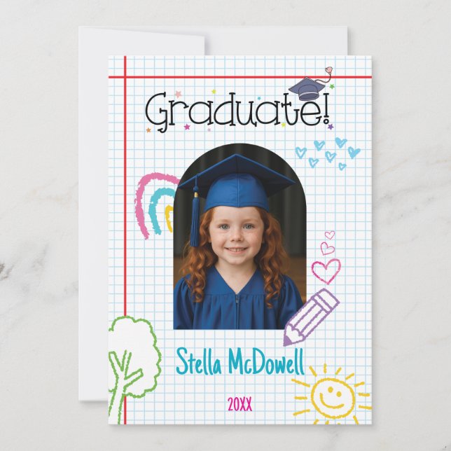 Doodle Dreams Graduation Invitation (Devant)