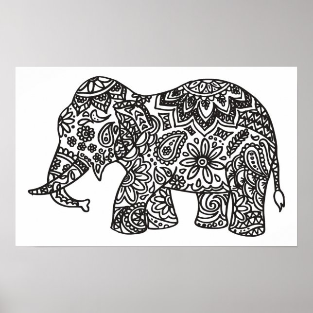 Doodle Elephant 2 Poster (Vorne)