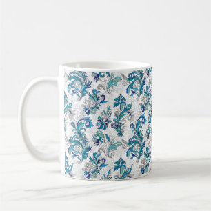 Doodle farbige pastellfarbene blühende Hand gezeic Kaffeetasse