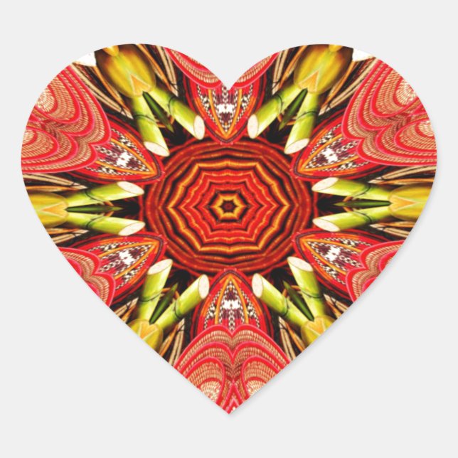 Doodle floral Art Print Herz-Aufkleber (Vorderseite)