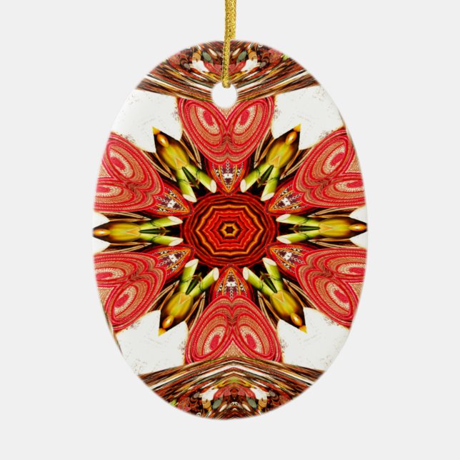 Doodle floral Art Print Keramikornament (Vorne)