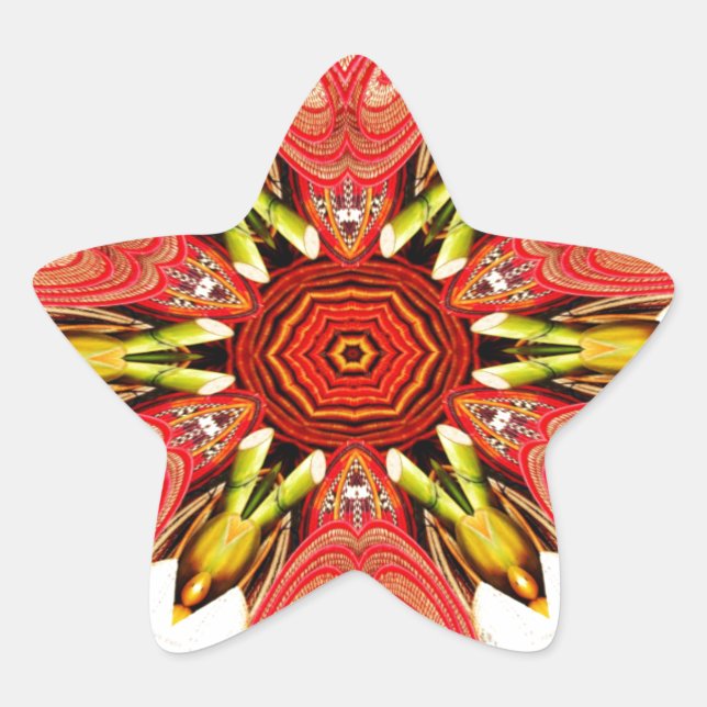 Doodle floral Art Print Stern-Aufkleber (Vorderseite)