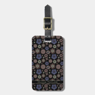 Doodle floral nahtlose Muster personalisierter Nam Gepäckanhänger