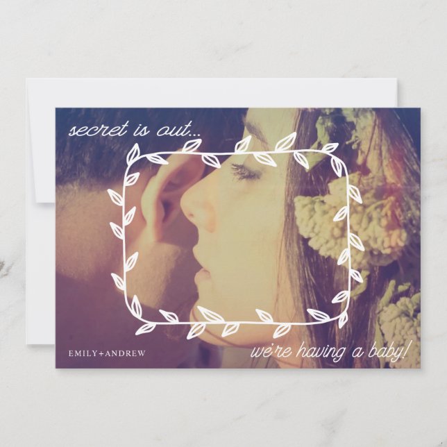 Doodle Frame Schwangerschaftsankündigungskarte (Vorderseite)