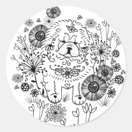 DOODLE GARDEN Chow Aufkleber