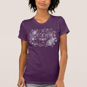 DOODLE GARDEN CHOW weiß auf dunklen Shirts