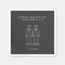 Doodle Gay Wedding Personalisiert Serviette