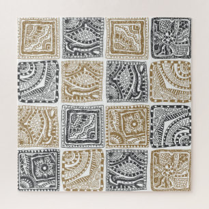 Doodle geometrisches, Vintages abstraktes Muster.