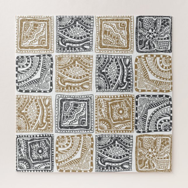 Doodle geometrisches, Vintages abstraktes Muster. (Vertikal)