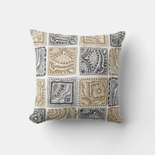 Doodle geometrisches, Vintages abstraktes Muster. Kissen
