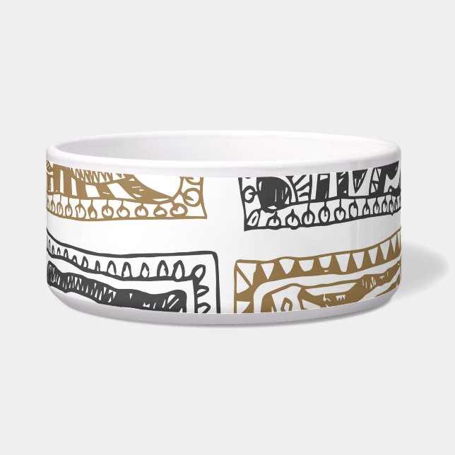 Doodle geometrisches, Vintages abstraktes Muster. Napf (Vorderseite)