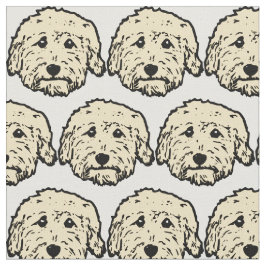 Doodle-Gewebe mit Apricot Doodle-Hunden Stoff