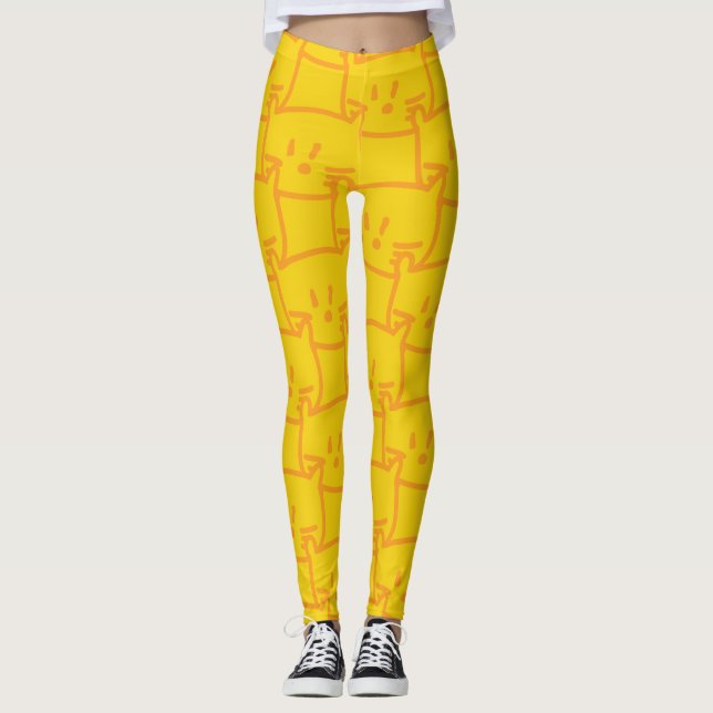 Doodle Golden Cat Leggings (Vorderseite)