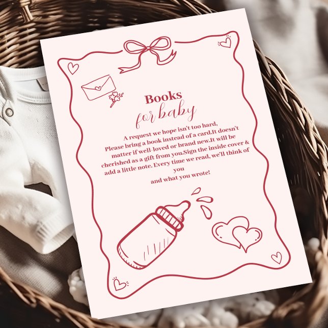 Doodle Hand Draw Bow Baby Showbücher für Baby Begleitkarte (Von Creator hochgeladen)