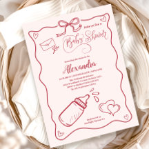 Doodle Hand Drawn Bow Baby Dusche