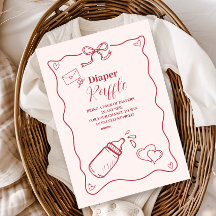 Doodle Hand Drawn Bow Baby Duschvorrichtung Diappe