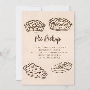 Doodle Hand Drawn Pie Lieferwagen Erntedank Einladung