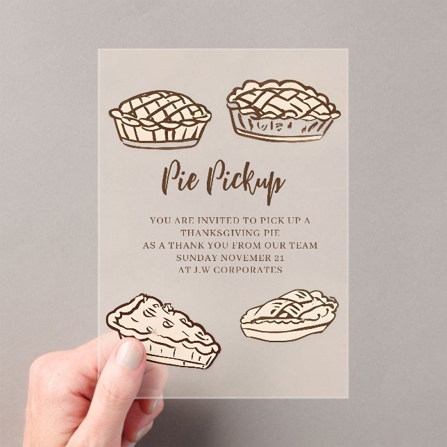 Doodle Hand Drawn Pie Pickup Thanksgiving Acryleinladungen (Insitu (Handheld))