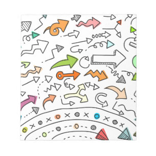 Doodle Hand zeichnen Sketchy Arrow Muster Notizblock