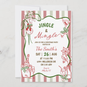 Doodle-Handschriftliche Jingle-Mingle-Weihnachtsfe Einladung