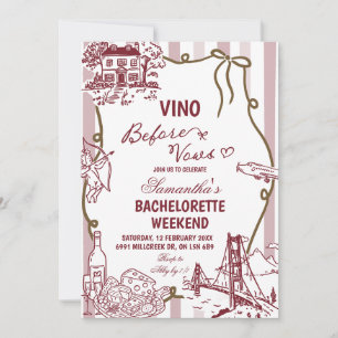 Doodle-Handschriftliches Vino-Before-Vows-Junggese Einladung
