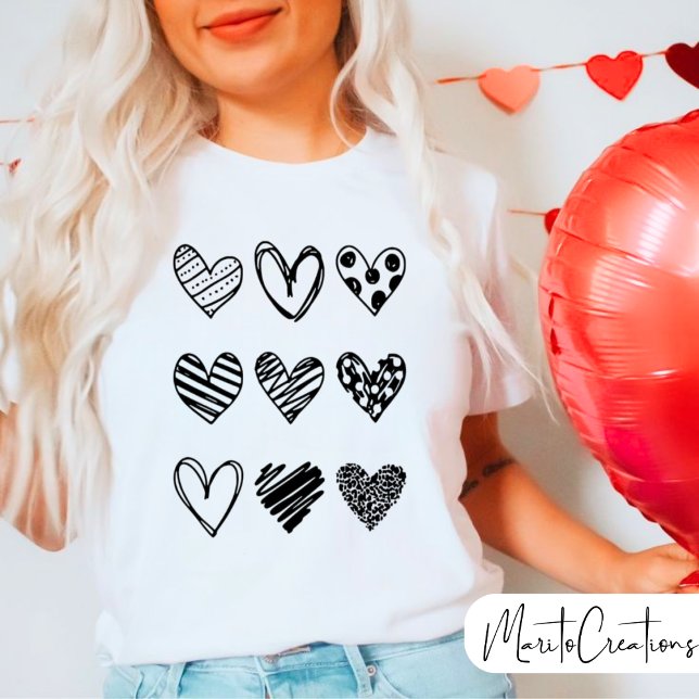 Doodle heart Cute, Valentine's Day, Unisex,  T-Shirt (Von Creator hochgeladen)