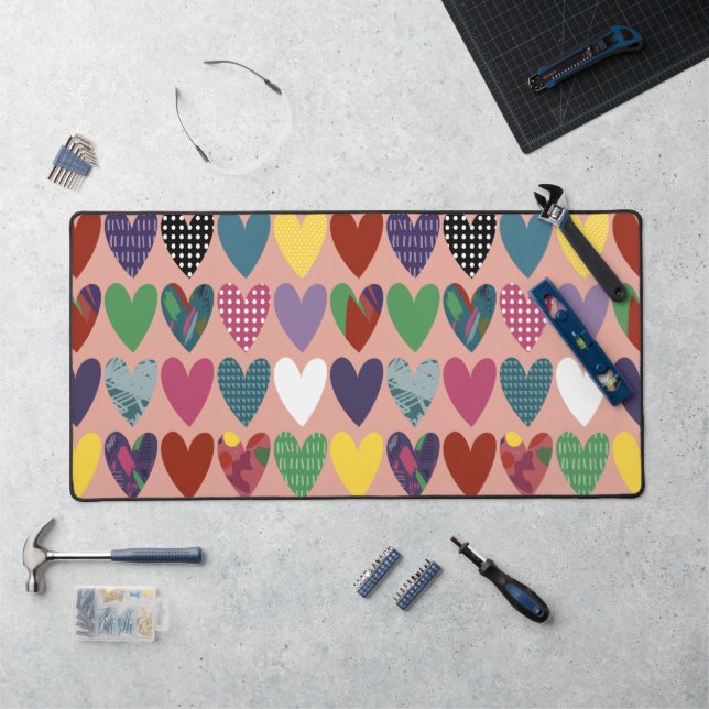 Doodle Heart Harmony Abstrakt Schreibtischunterlage (Arbeitsplatz)