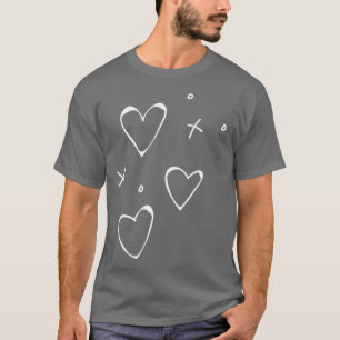 Doodle Heart Xs Os Valentine Muster Minimalistisch T-Shirt