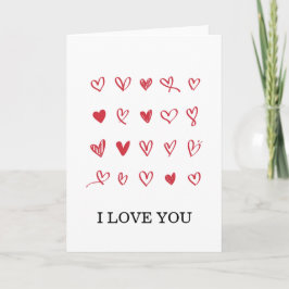 Doodle Hearts Feiertagskarte