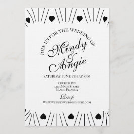 Doodle Hearts Frame Script Wedding Einladung