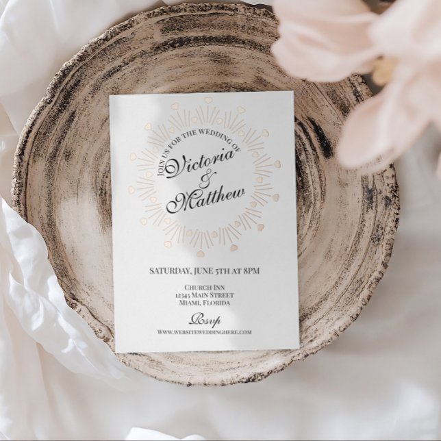 Doodle Hearts Frame Script Wedding Folieneinladung (Von Creator hochgeladen)