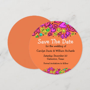 Doodle Hearts Wedding Save the Date Announction Einladung