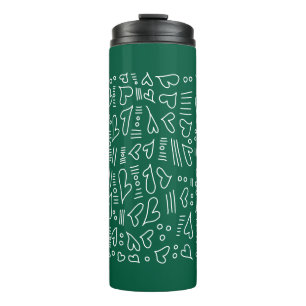 Doodle herzen 35 thermosbecher