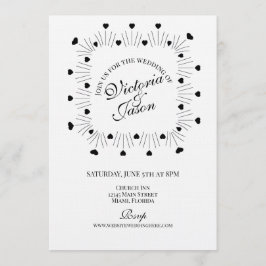 Doodle-Herzen-Rahmen-Skript-Hochzeit Einladung