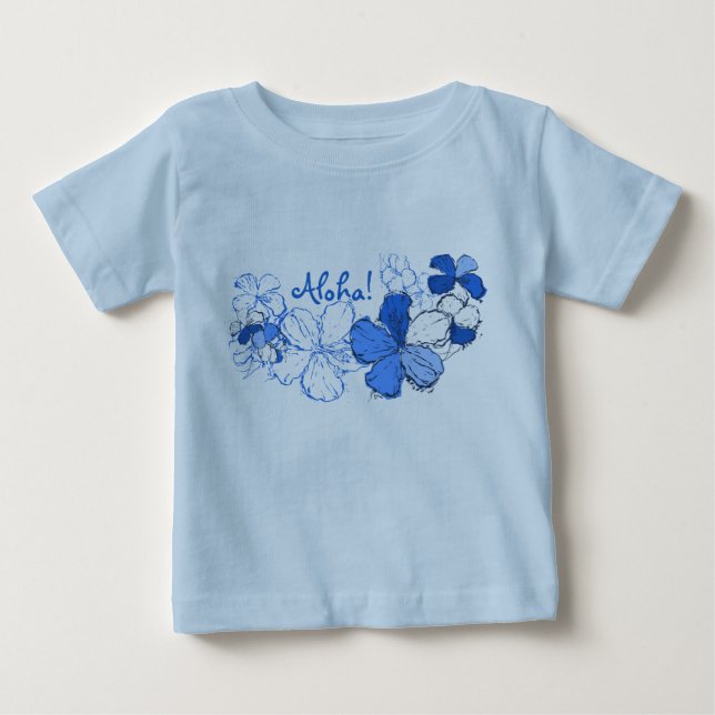 Doodle Hibiskus Hawaiian Aloha Baby T-shirt (Vorderseite)