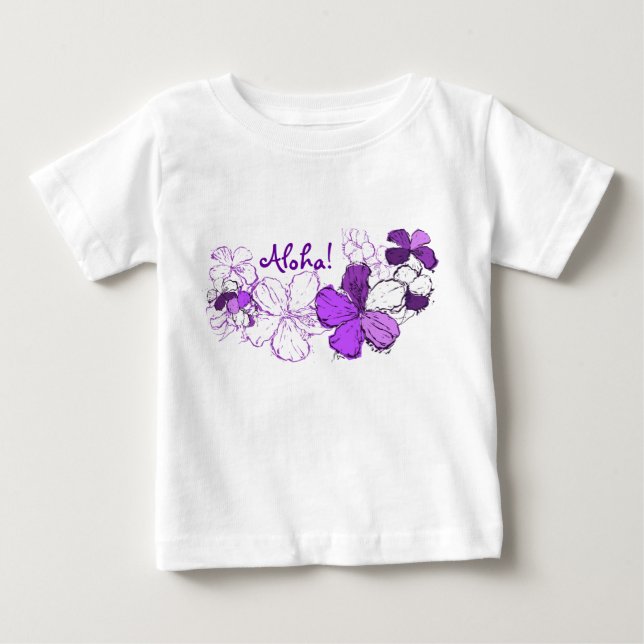 Doodle Hibiskus Hawaiian Aloha Baby T-shirt (Vorderseite)