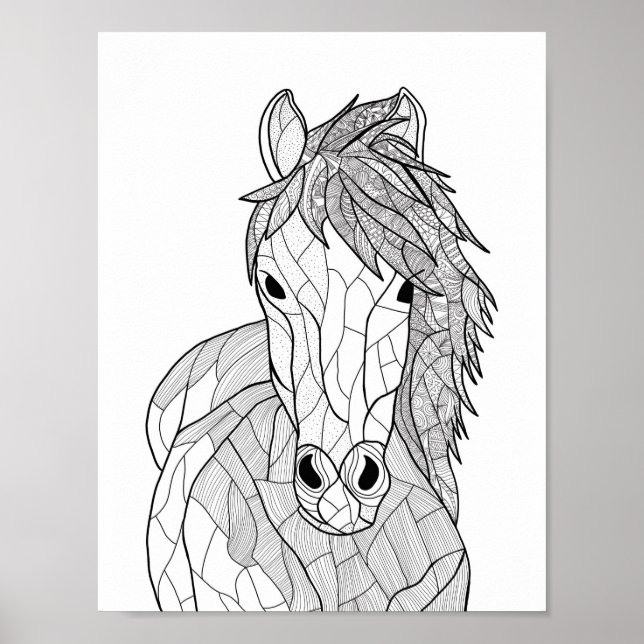 Doodle Horse Poster (Vorne)