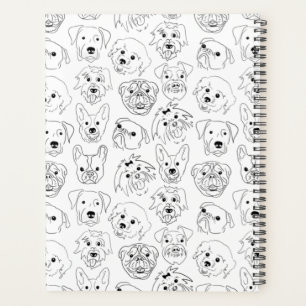 Doodle Hunde über die gesamte Drucklinie Zeichnen Planer