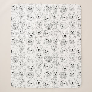 Doodle-Hunde über die gesamte Drucklinie Zeichnen Sherpadecke